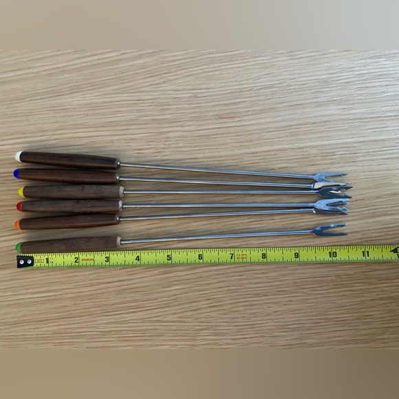 Set of 6 Vintage MCM Fondue Forks - Picture 4 of 4